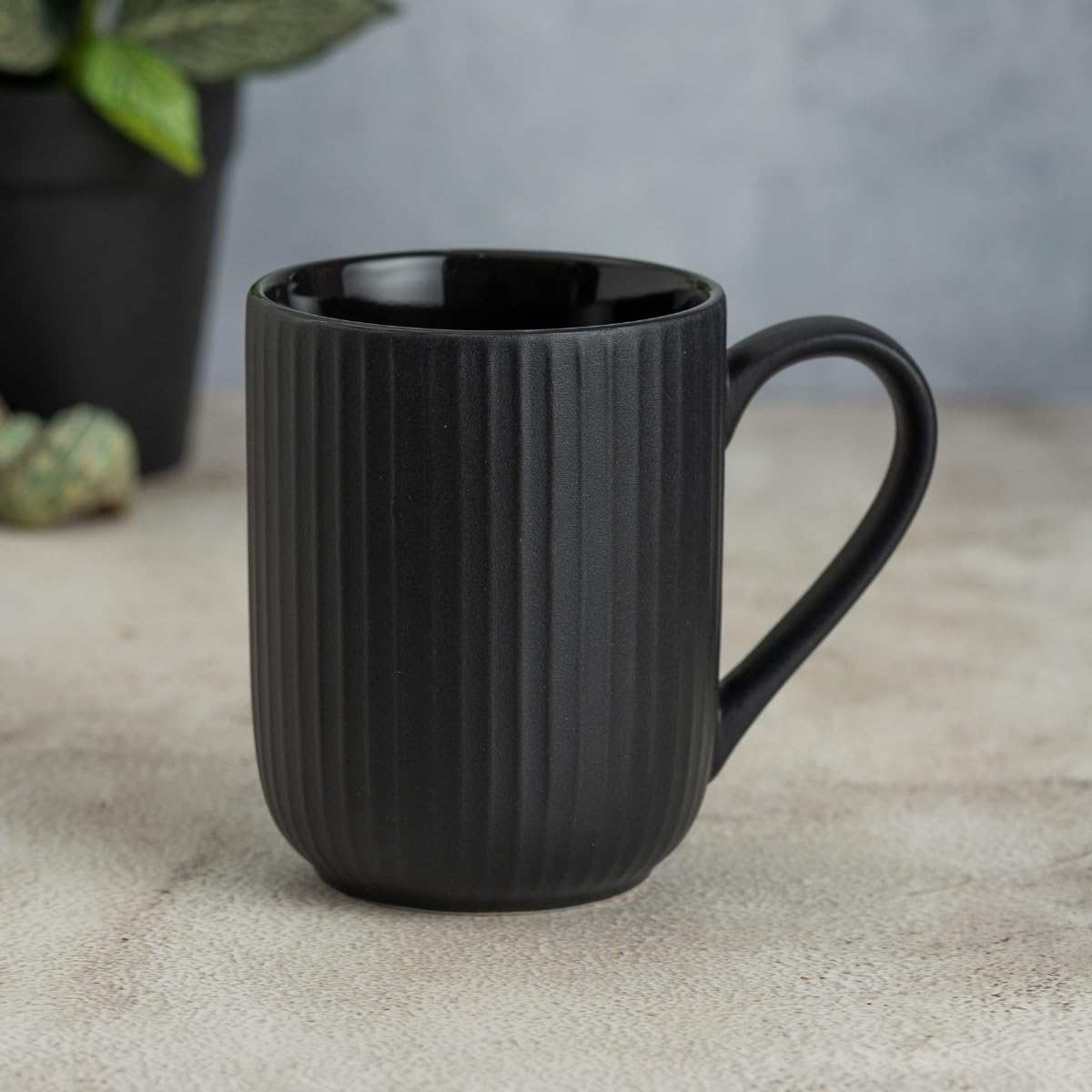 Clay Craft Fine Ceramic Linea Mustard Cups & Saucer, Set of 12, Cups for Tea & Coffee, Gift Set, Elegant Design for Home and Kitchen and Can Be Gifted to Your Loved Ones On Any Occassions