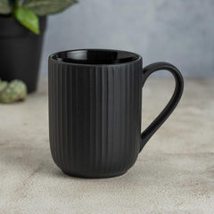 Clay Craft Fine Ceramic Linea Black Cups & Saucer, Set of 12, Cups for Tea & Coffee, Gift Set, Elegant Design for Home and Kitchen and Can Be Gifted to Your Loved Ones On Any Occassions