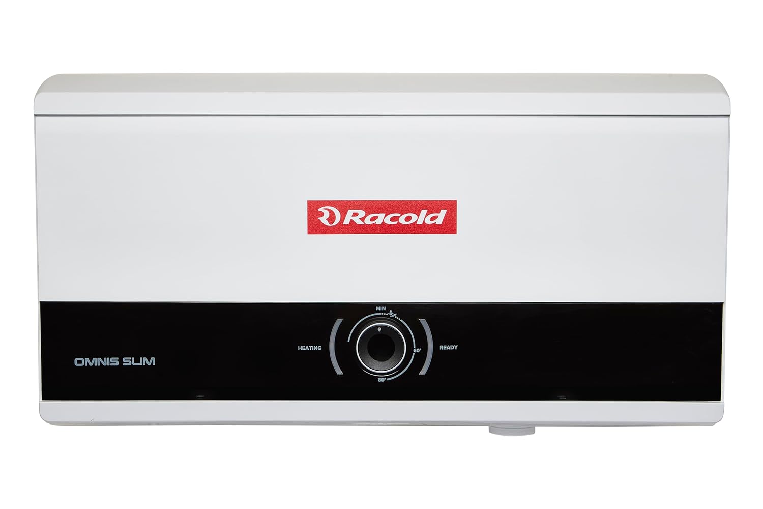 Racold Omnis Slim 15L Horizontal Energy Efficient Storage Water Heater (Geyser) With Free Standard Installation & Pipes |Italian Design| Shower Ready Indicator | Suitable For High Rise Buildings