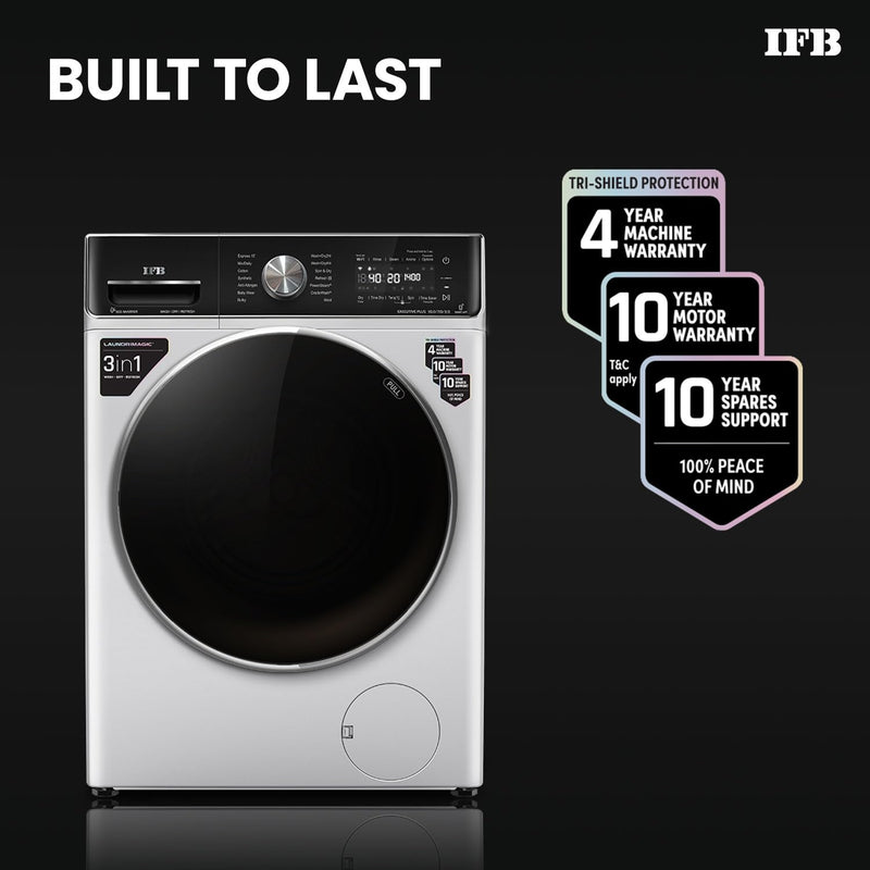 IFB 10 Kg/7 Kg/3 Kg 3-in-1, AI Powered, Fully Automatic Washer Dryer Refresher (IFB Laundrimagic®, EXECUTIVE PLUS ZXS, 9