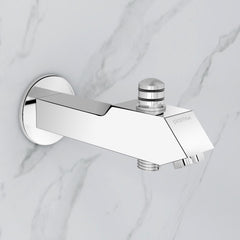 Plantex Pure Brass Bathtub Spout with Button Attachment for Hand Shower with Water Saving Aerator with Teflon Tape and Wall Flange/Spout with Button-(PRI-322-Chrome)-1