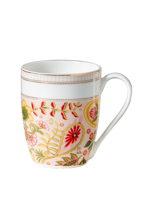 Clay Craft Fine Ceramic Printed Milk/Coffee Mug 1 Piece -300 ml (Pink)