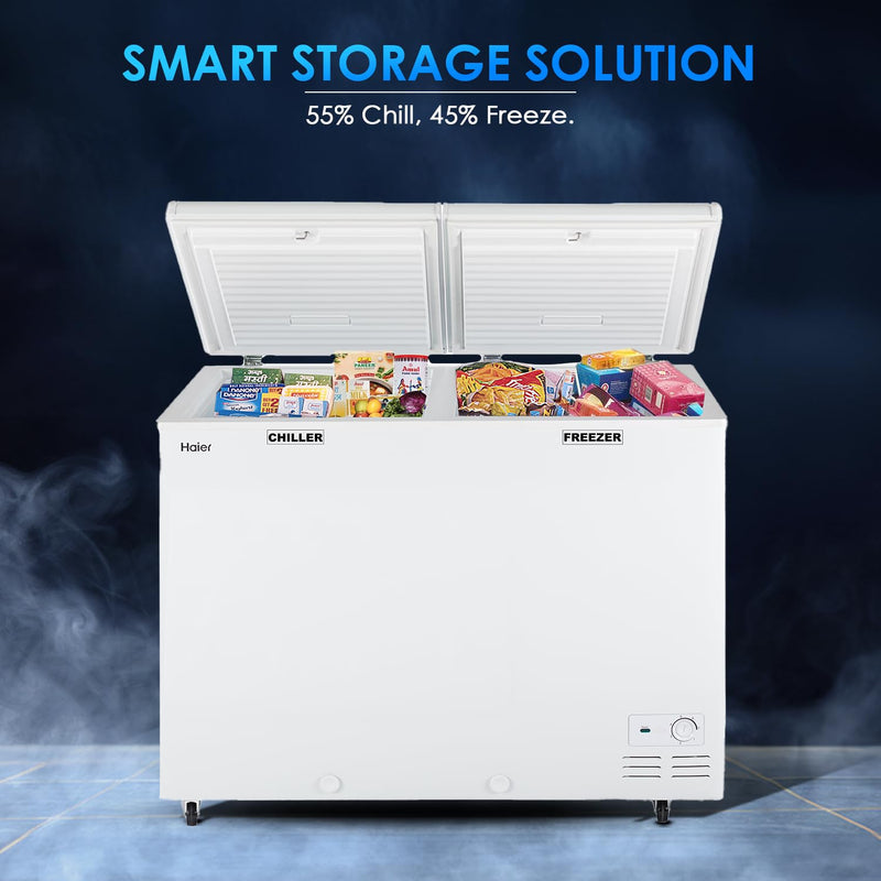 Haier HFC-325CM5, Double Door Combo Freezer (Half Cooler & Half Freezer Combo), Freeze & Chill together, Dual Condenser, Metal liner & 4 Years-4