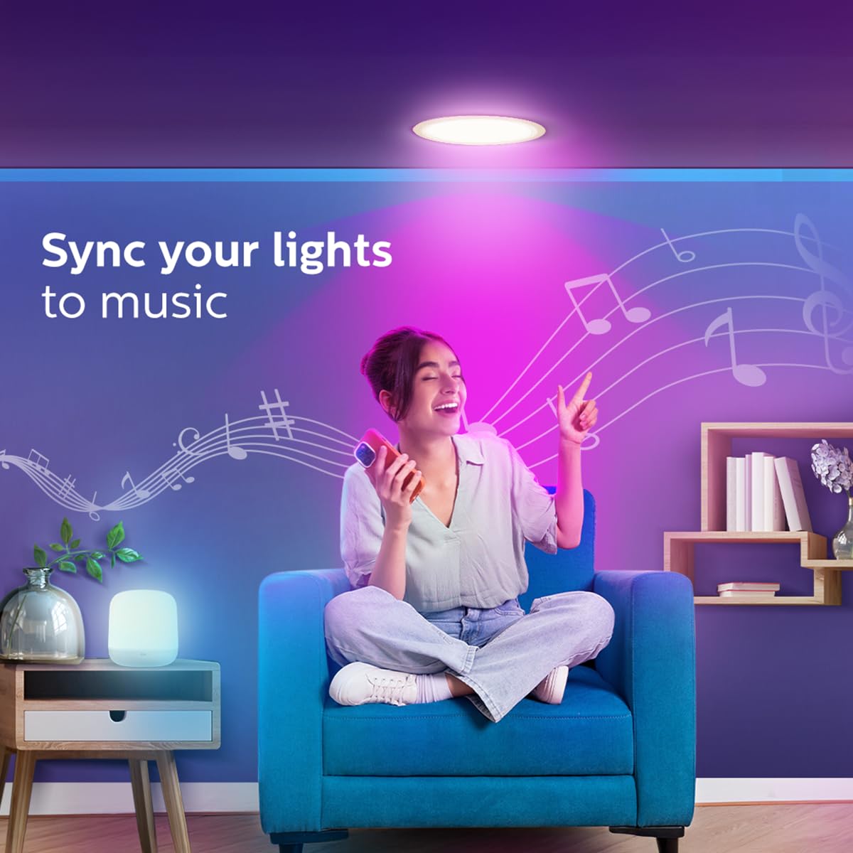 Philips Smart 10W Round WiFi LED Downlighter (Pack of 2)