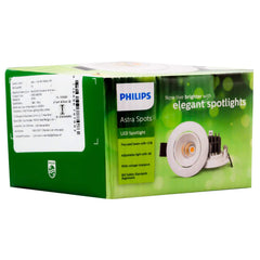 Philips Astra Spots 3-Watt LED COB Lights (Warm White), Pack of 6