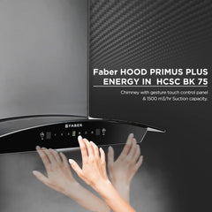 Faber 75 cm 1500 m³/hr Autoclean Curved Shape Kitchen Chimney | Touch and Gesture Control |2 yrs comprehensive on produc