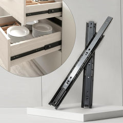 Plantex Drawer Channel/Regular Close Ball Bearing Slider Drawer Channel for Home, Kitchen & Wardrobe/Channel for Drawer (10-Inch,Black) Pair-1