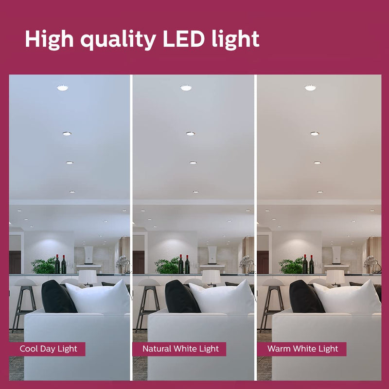 Philips Rimless Full Glow 6-watt Round LED Surface Downlighter (Pack of 2)