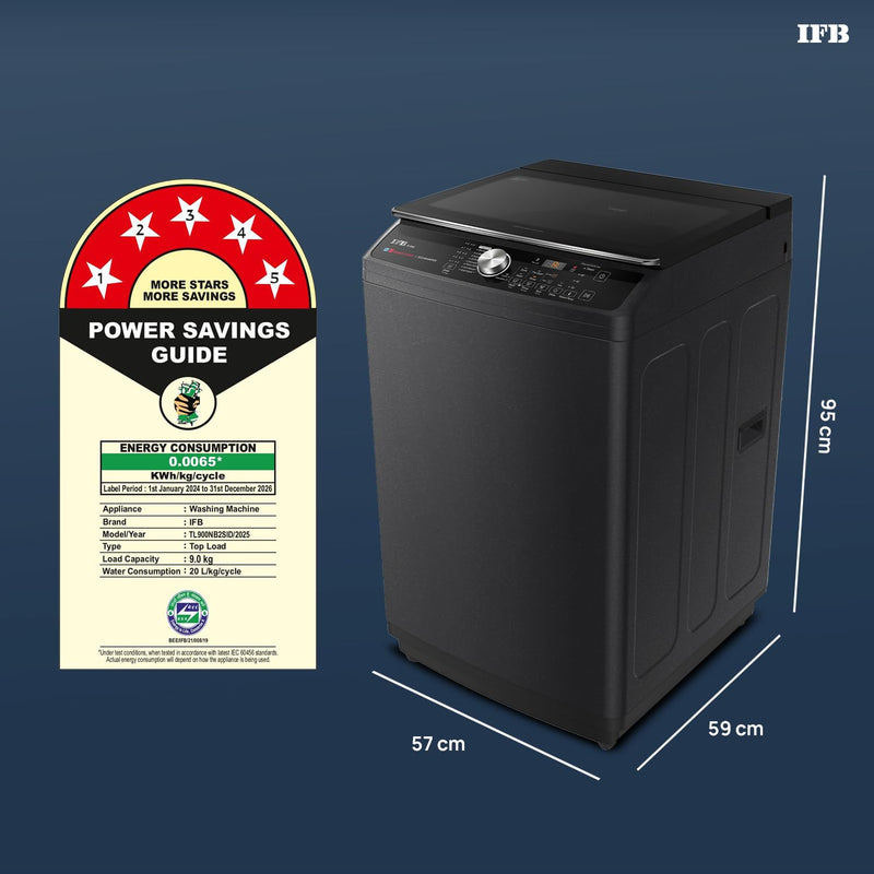 IFB 9 Kg 5 Star AI Powered Deepclean® Technology Fully Automatic Top Load Washing Machine with Inbuilt Heater(TL900NB2SI