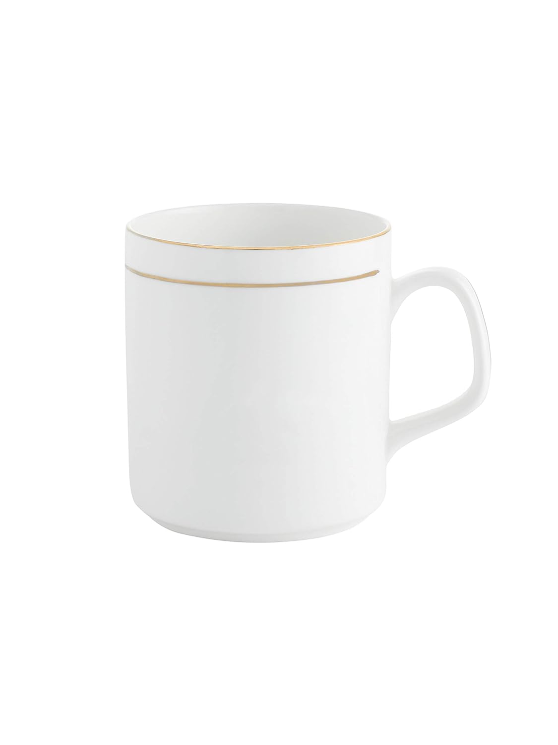 Clay Craft Elegant Gold Line Coffee/Tea Cups Set of 6 Perfect for Daily use 180 ml, White, Standard (Pipe-Set of 6)