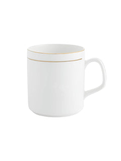 Clay Craft Elegant Gold Line Coffee/Tea Cups Set of 6 Perfect for Daily use 180 ml, White, Standard (Pipe-Set of 6)