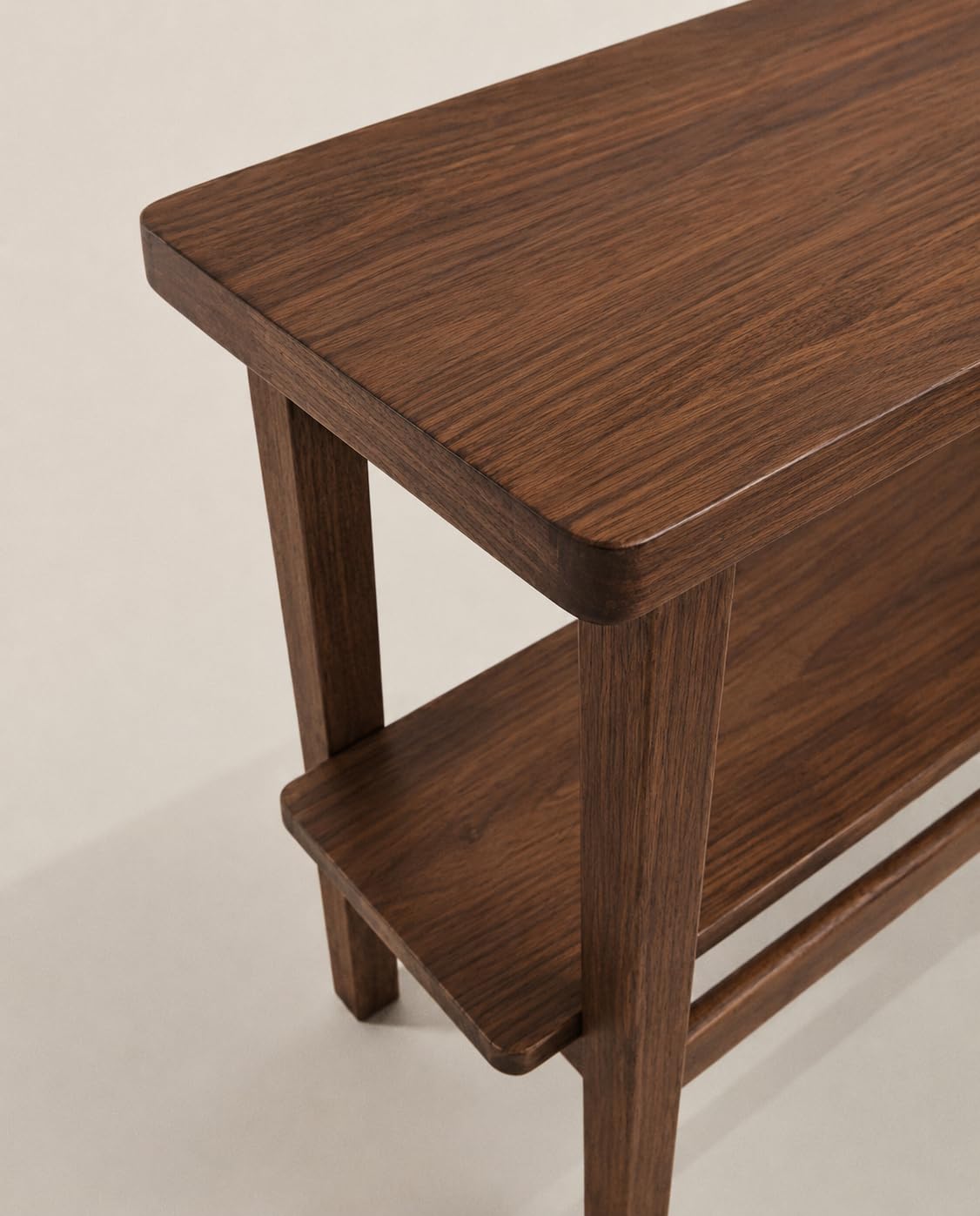 Solid Sheesham Wood C Shape Side Table for Living Room | Modern Sofa End Table | Wooden Laptop Table for Bed | 