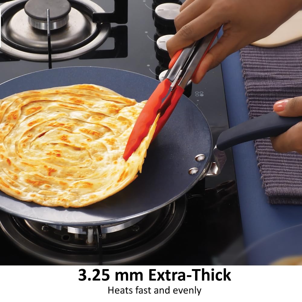 Hawkins Ceramic Nonstick 3-Piece Kitchen Gift Set - 1.75 L Deep Kadhai, 16 cm Frying Pan and 24 cm Tava, Grey (24ICGP)