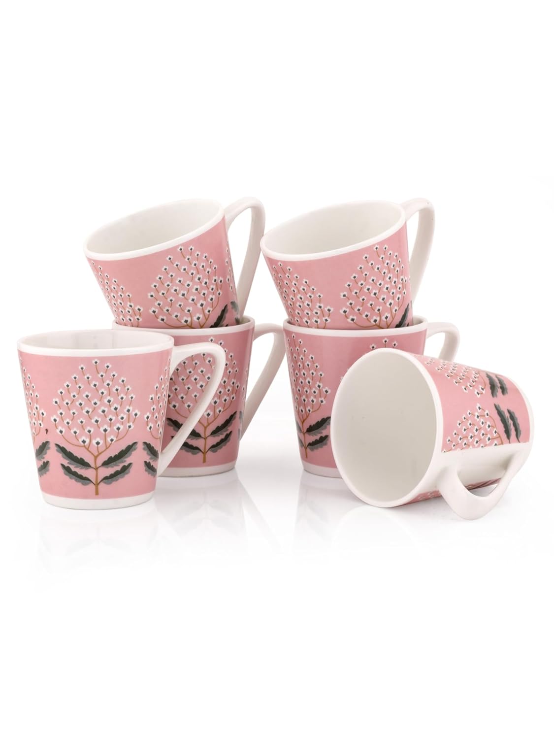 Clay Craft Fine Ceramic Tea/Coffee Cup Set of 6-200 ml Each (Rock HILTTON 309), Tea Cup Set of 6, Microwave & Dishwasher Safe, Mugs for Coffee, Cups Set of 6, Mug Set, Gift Set, Ideal for Gifting