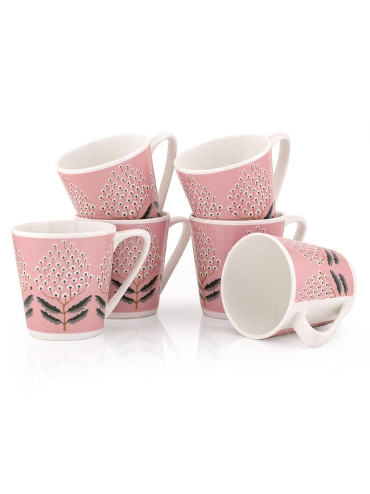 Clay Craft Fine Ceramic Tea/Coffee Cup Set of 6-200 ml Each (Rock HILTTON 309), Tea Cup Set of 6, Microwave & Dishwasher Safe, Mugs for Coffee, Cups Set of 6, Mug Set, Gift Set, Ideal for Gifting
