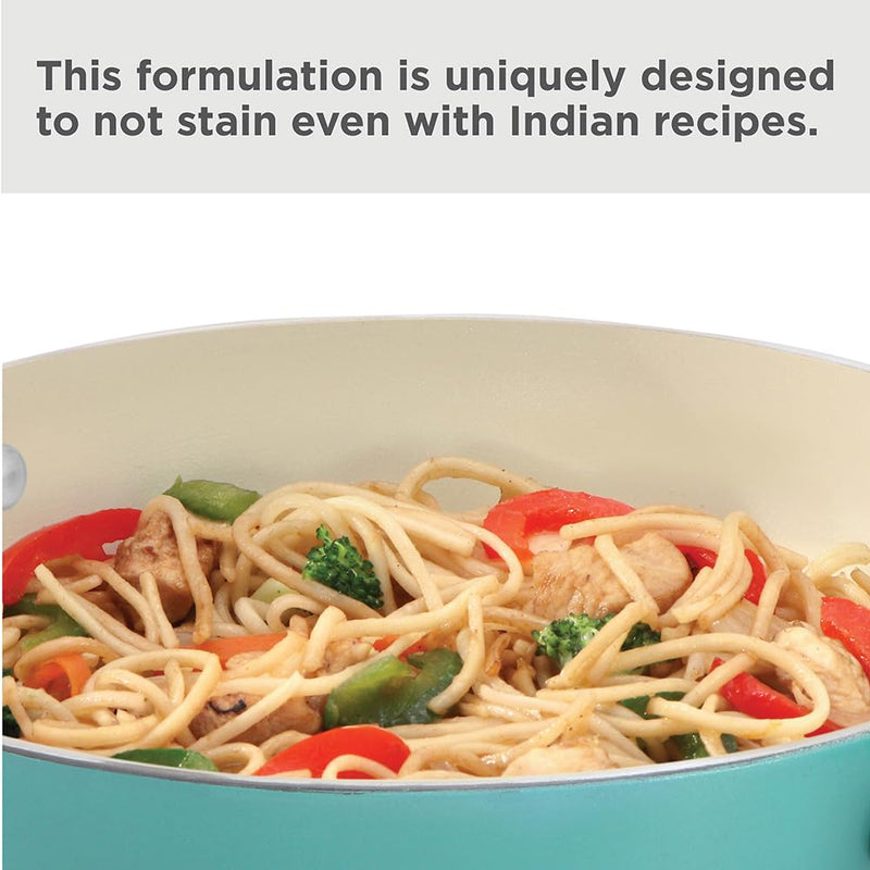 Hawkins 3 Litre Cook n Serve Casserole, Aqua Casserole with Glass Lid, Aqua Blue (IUC30G)