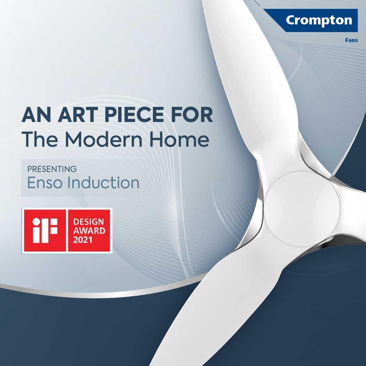 Crompton SilentPro Enso 1240 mm (48 inch) Aerodynamic Ceiling Fan (Chrome White)