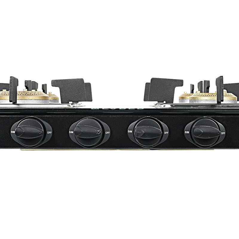 Faber Glass Top 4 Burner Gas Stove (Hob Cooktop Pearl 4BB BK) with Jumbo Burner, Diamond Coated Pan Support, Manual Igni