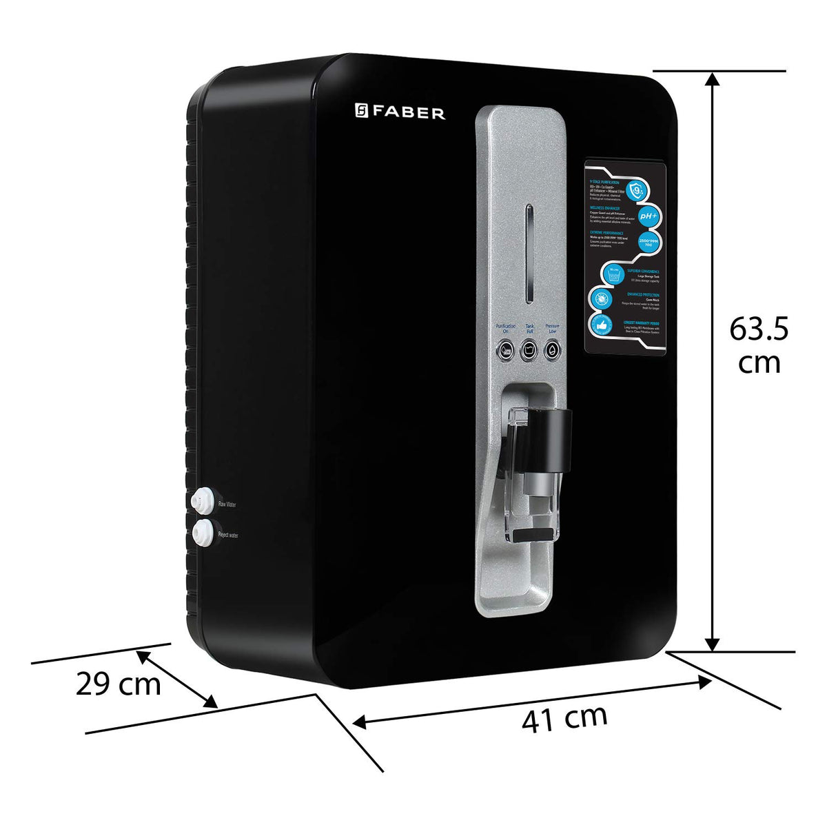 Faber Neutron Pro Ro + Uv + Mat +Copper Guard + Ph Enhancer, 10 Liter, Suitable Upto 2500 Tds