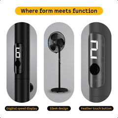 atomberg Renesa 400mm Pedestal Fan | 5-star rated | Ideal for Home & Office | Silent BLDC Stand Fan | 6 Speeds | 35W | Remote with Oscillation, Timer, Sleep | 2 Years Warranty (Midnight Black)