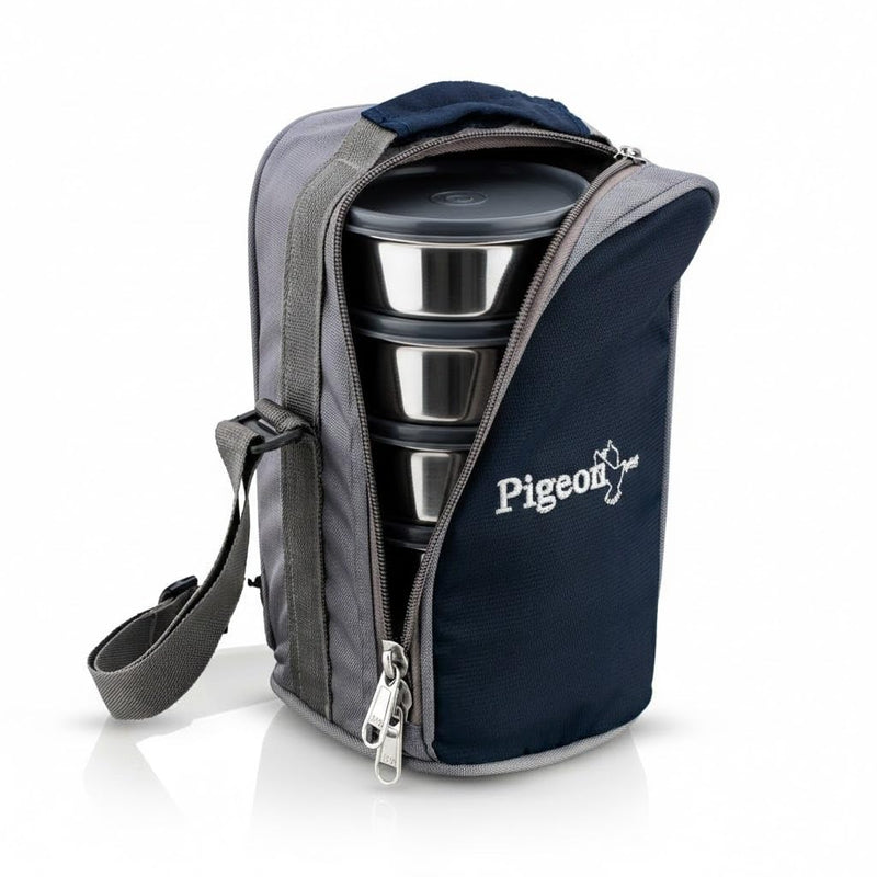 Pigeon Vibe Stainless Steel Lunch Box | SS Tiffin Box with Leak-Proof Airtight Lid