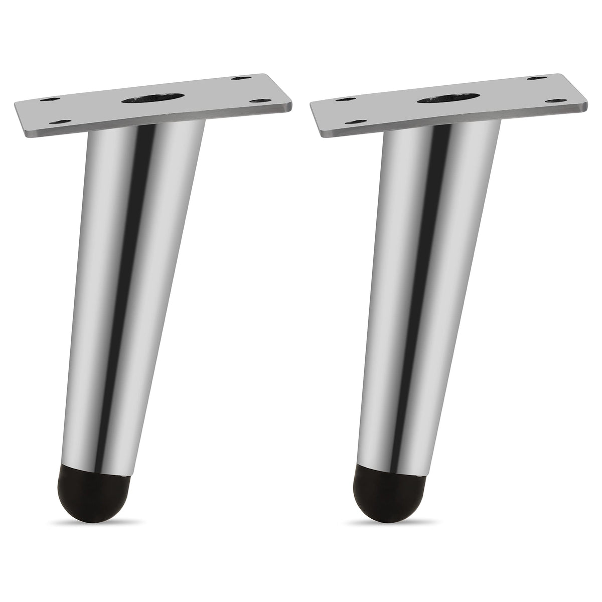 Plantex Heavy Duty Round 4 inch Spare Sofa Legs for Bed Furniture/Sofa Legs for Furniture Fitting/Table Legs/Sofa Leg Set of 2 pcs (Chrome Finish) (Model APS-DTS-54)