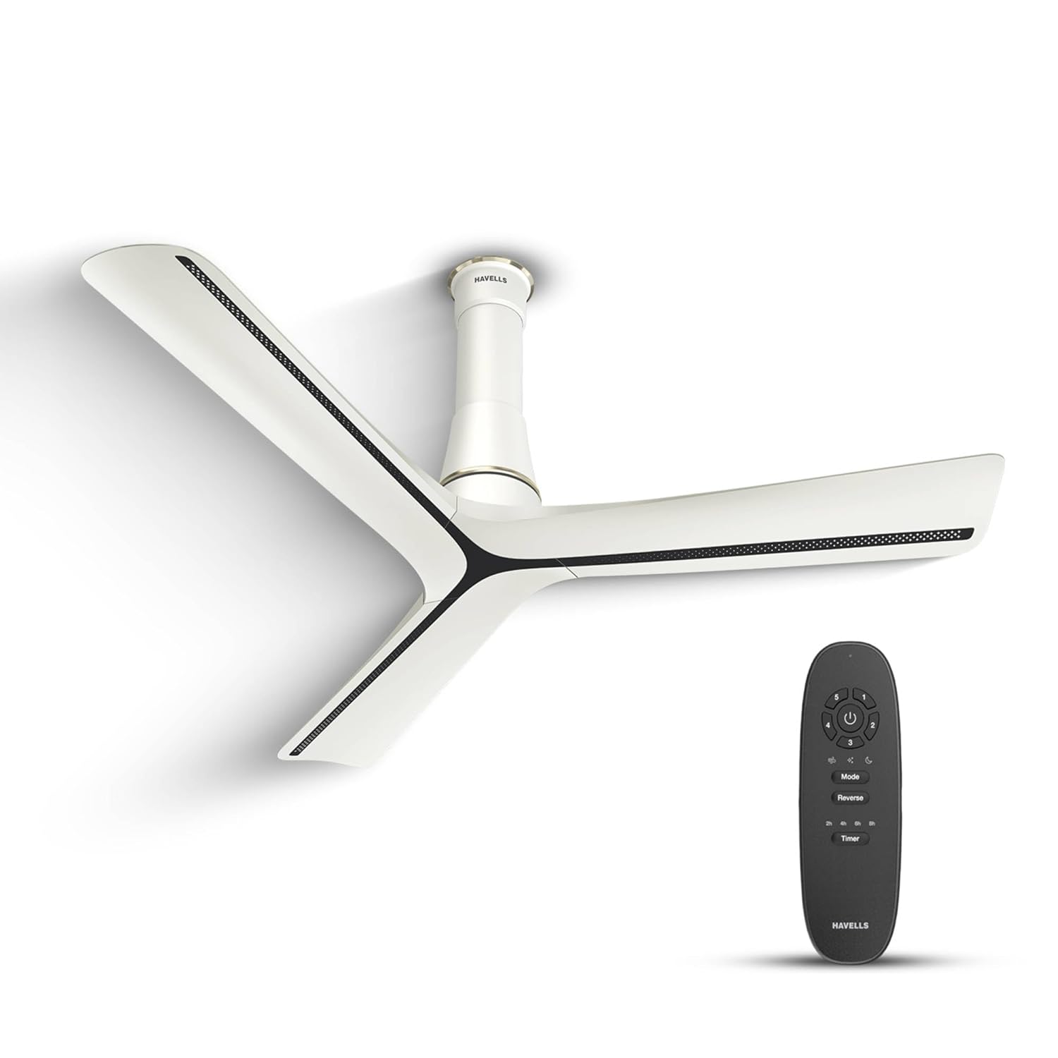 Havells Inveno LX 1200 mm BLDC Ceiling Fan|ABS Aerodyanamic Blades|Telescopic Canopy|Timer,Breeze,Sleep,MOP Modes|Reverse Feature|100% Copper Motor|Free Installation|2 Year Warranty(Matt Pearl White)