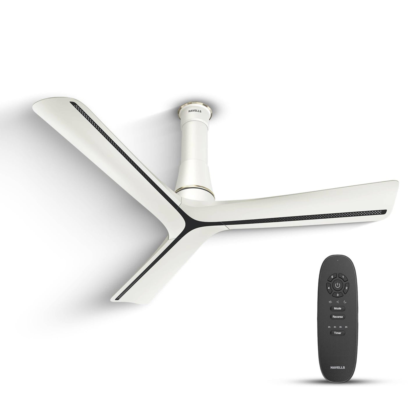 Havells Inveno LX 1200 mm BLDC Ceiling Fan|ABS Aerodyanamic Blades|Telescopic Canopy|Timer,Breeze,Sleep,MOP Modes|Reverse Feature|100% Copper Motor|Free Installation|2 Year Warranty(Matt Pearl White)