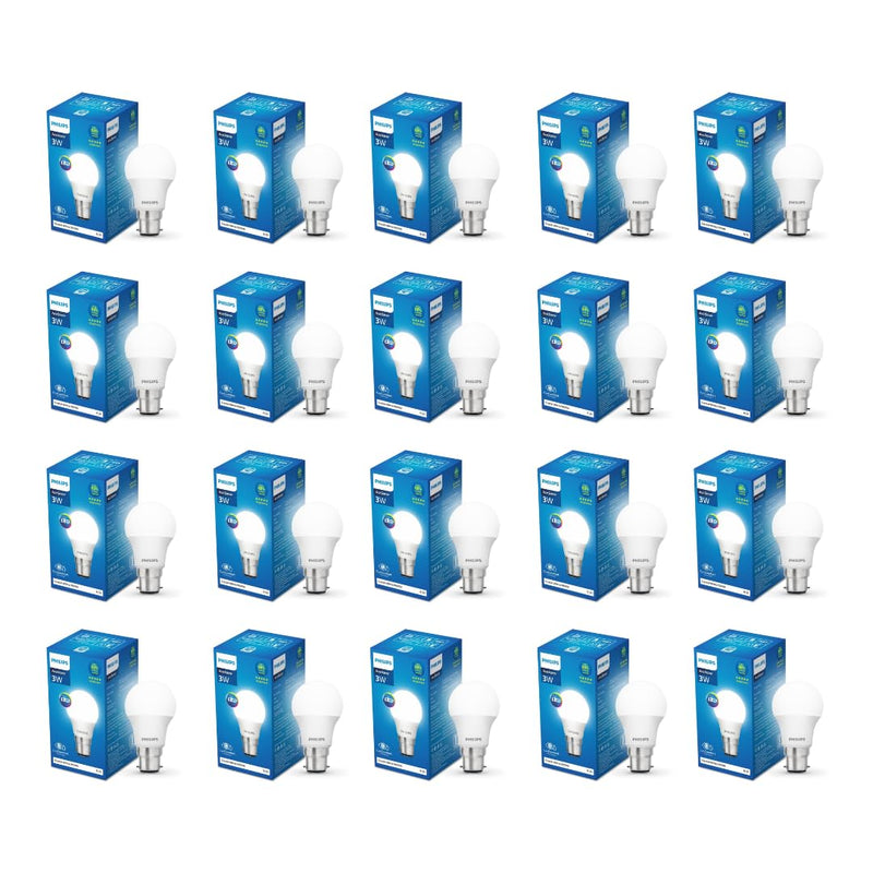 Philips 3-watt LED Bulb - AceSaver LED Bulb (Pack of 20)