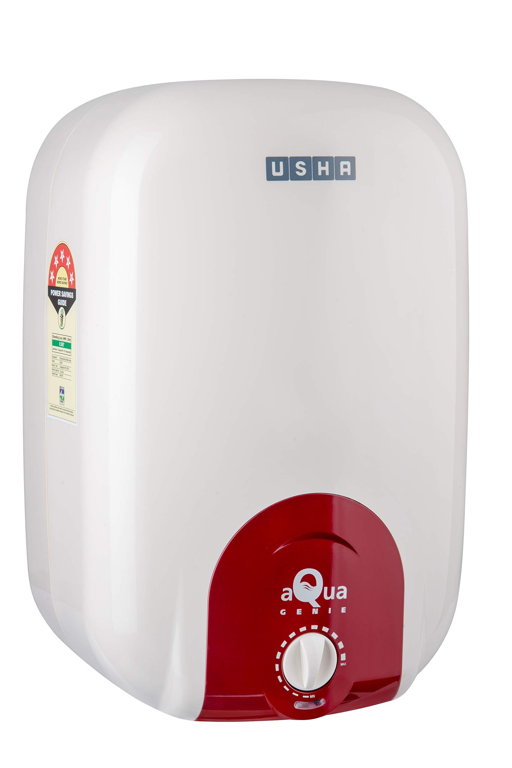 Usha Aquagenie 6 LTR 2500-Watt 5 Star Storage Water Heater (Ivory Wine),with Free Installation and Connection Pipes