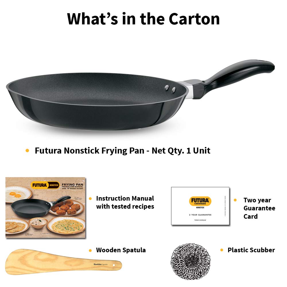 Hawkins Futura 24 cm Frying Pan, Non Stick Fry Pan, Frypan, Black (NF24)