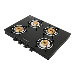Faber high efficiency 4 Brass Burner gas stove, ISI Certified gas stove, with Jumbo Burner, Manual Ignition,double drip 