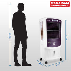 Maharaja Whiteline AIR PRO 80 Air Cooler with 80 ltr Large Tank Capacity, 190W (White & Royal Purple)