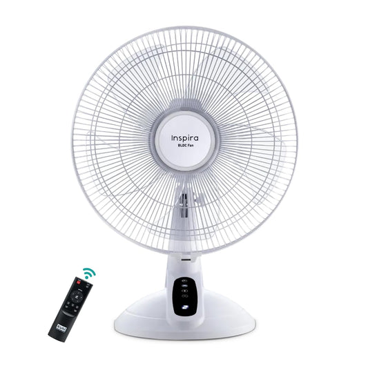 KUHL Inspira T1 400Mm Power Saving BLDC Table Fan With Remote | 28 W | Touch Screen Control Panel With Digital Display | Tilt Mechanism & Swivel Function | Table Fan| High Air Flow & Low Noise,White
