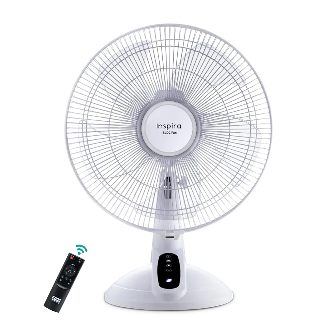 KUHL Inspira P1 | 400mm | BLDC Pedestal Fan with Remote | 5 wings | Touch Screen Control Panel | Height Adjustment | Tilt Mechanism, Swivel Function | Low Noise | Black