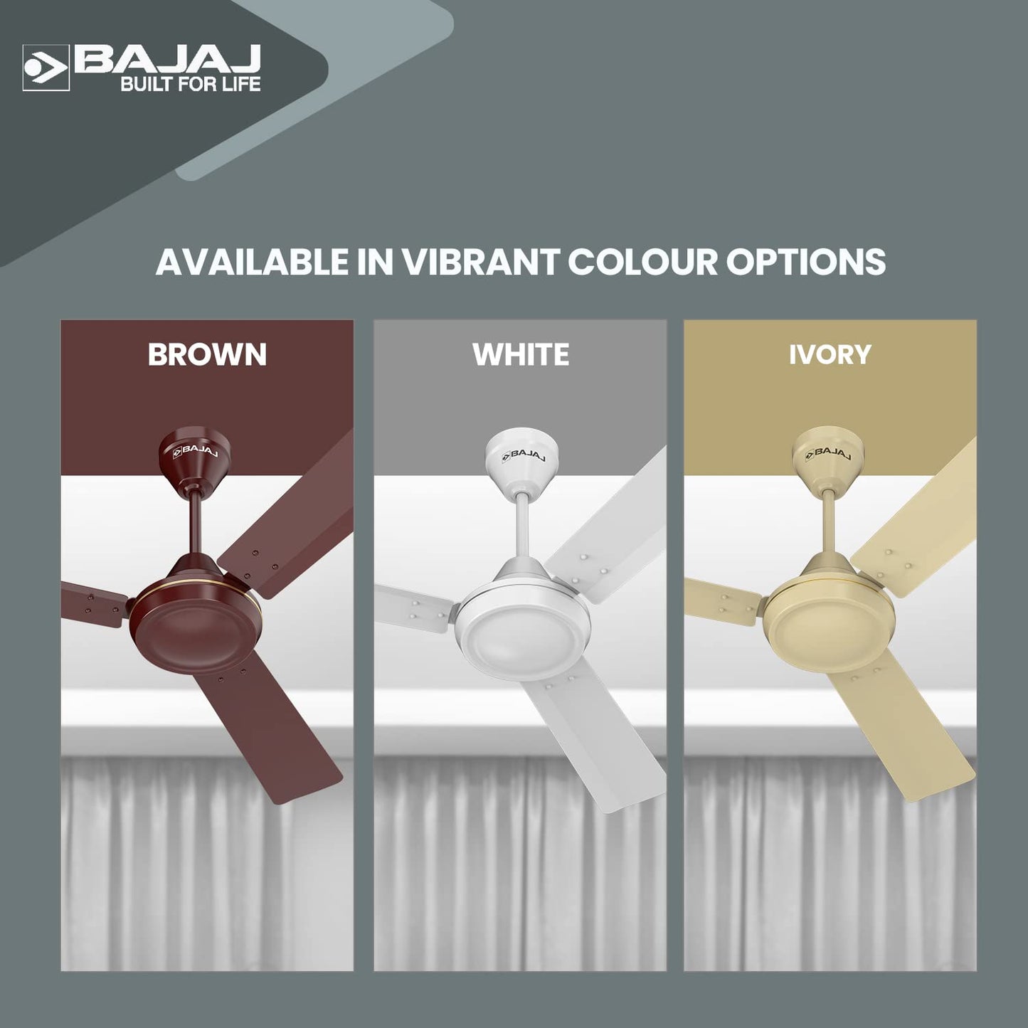 Bajaj Robusta 12S1 1200MM 1 Star Rated Ceiling Fans For Home | BEE Stars Rated Energy Efficient Ceiling Fan | High Air Delivery | 2 Years Warranty 【Base White】