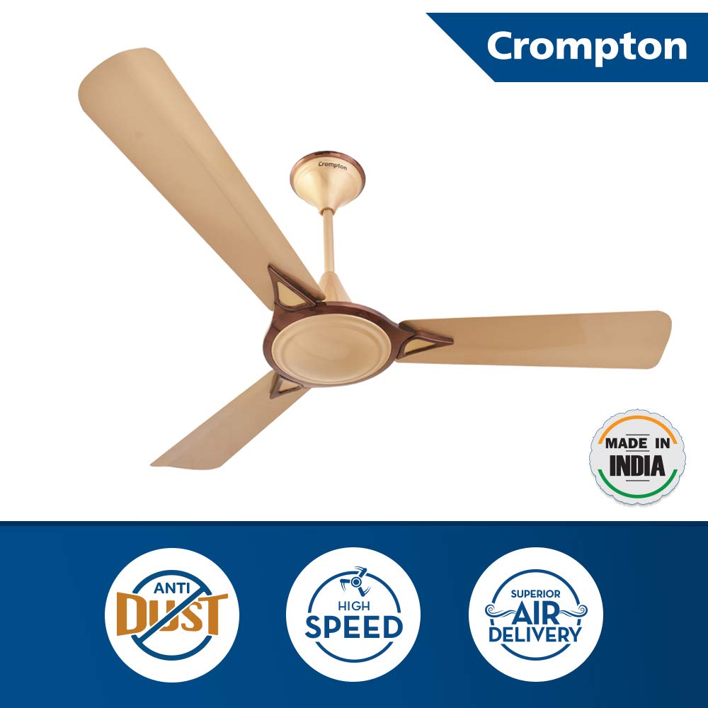 Crompton Avancer Prime 1200 mm (48 inch) Decorative Ceiling Fan with Anti Dust Technology (Coco Gold), Pack of 1 (123456789)