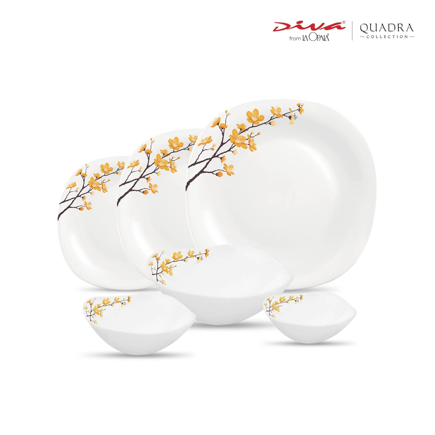 LaOpala PinkCity Emporium Dinner Set - 29 Pieces, Multicolour.,White