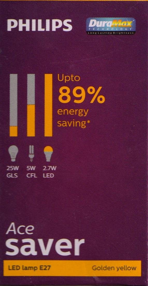 Philips E273W LED Warm White Bulb, Pack of 6, (Ace Saver)