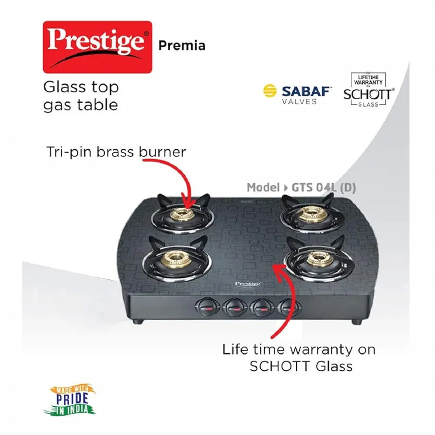 Gas Stove 4 B Glasstop Schott Gts 04