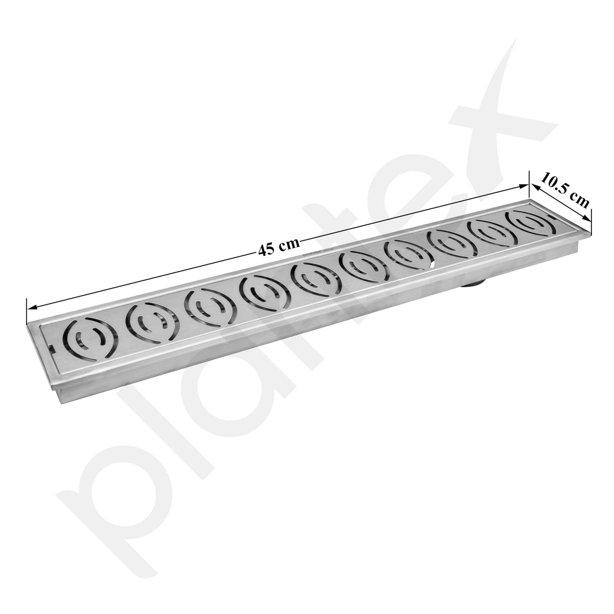 Plantex Drain Cover/304 Grade Stainless Steel Long Shower Drain/Drainage Cover/Bathroom Drain Cover/Floor Drainer with Cockroach Trap (10 x 45 cm - Matt) (D418-Lotus)-2