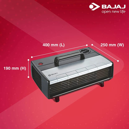 Bajaj Majesty RX 7 2000 Watts Heat Convector Room Heater | Instant Warmth | Personalized Comfort | Convenient & Elegant | Cool Touch Handle | ISI Approved 【Black】
