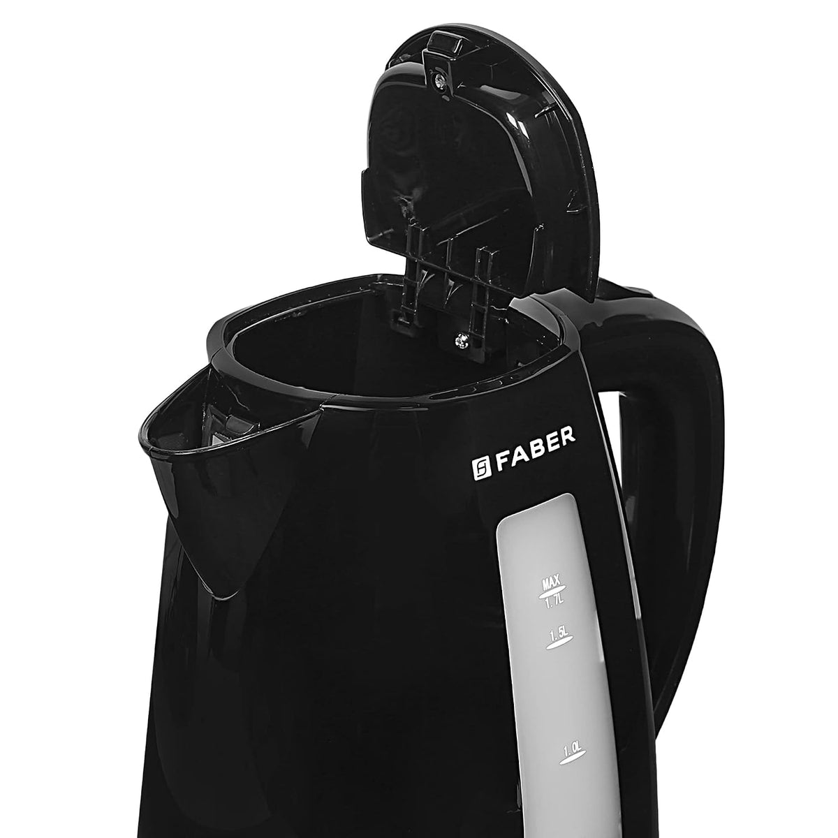 Faber Electric Kettle,FWK 1.7Litres BK boiler for Water,Transparent water gauge, detachable filter for easy cleaning, de