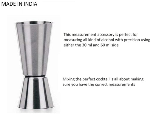 Dynore Stainless Steel Tall Peg Cocktail Jigger, Shot Glass, Double Side Drink Measuring Bar Tool 30/60 ml