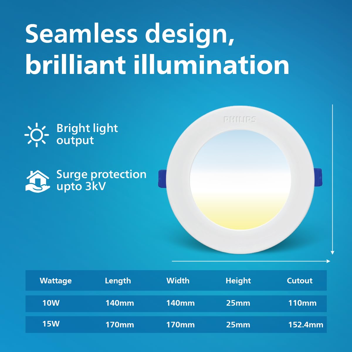 Philips 10W 3in1 AstraGlow Round LED Panel Light