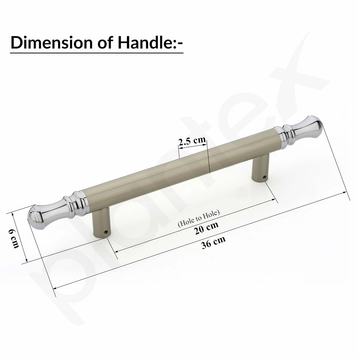 Plantex Heavy Duty Main Door Handle/14 Inch Door Handle for Main Door/Pull-Push Door Handle for Glass & Wooden Door - Pack of 1 (Satin White - Chrome Finish) - 3 Years Warranty-2