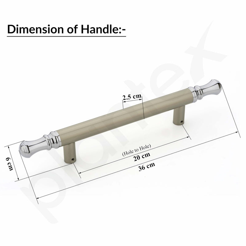 Plantex Heavy Duty Main Door Handle/14 Inch Door Handle for Main Door/Pull-Push Door Handle for Glass & Wooden Door - Pack of 1 (Satin White - Chrome Finish) - 3 Years Warranty-2