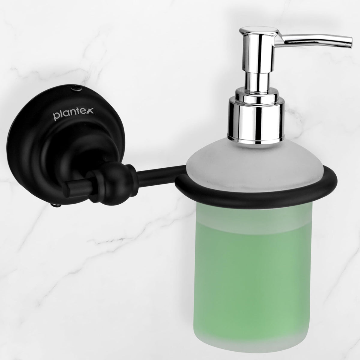 Plantex 304 Grade Stainless Steel Liquid Soap Dispenser/Shampoo Dispenser/Hand Wash Dispenser/Bathroom Accessories - Skyllo (Black)-1