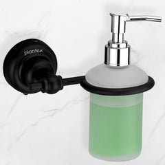 Plantex 304 Grade Stainless Steel Liquid Soap Dispenser/Shampoo Dispenser/Hand Wash Dispenser/Bathroom Accessories - Skyllo (Black)-1