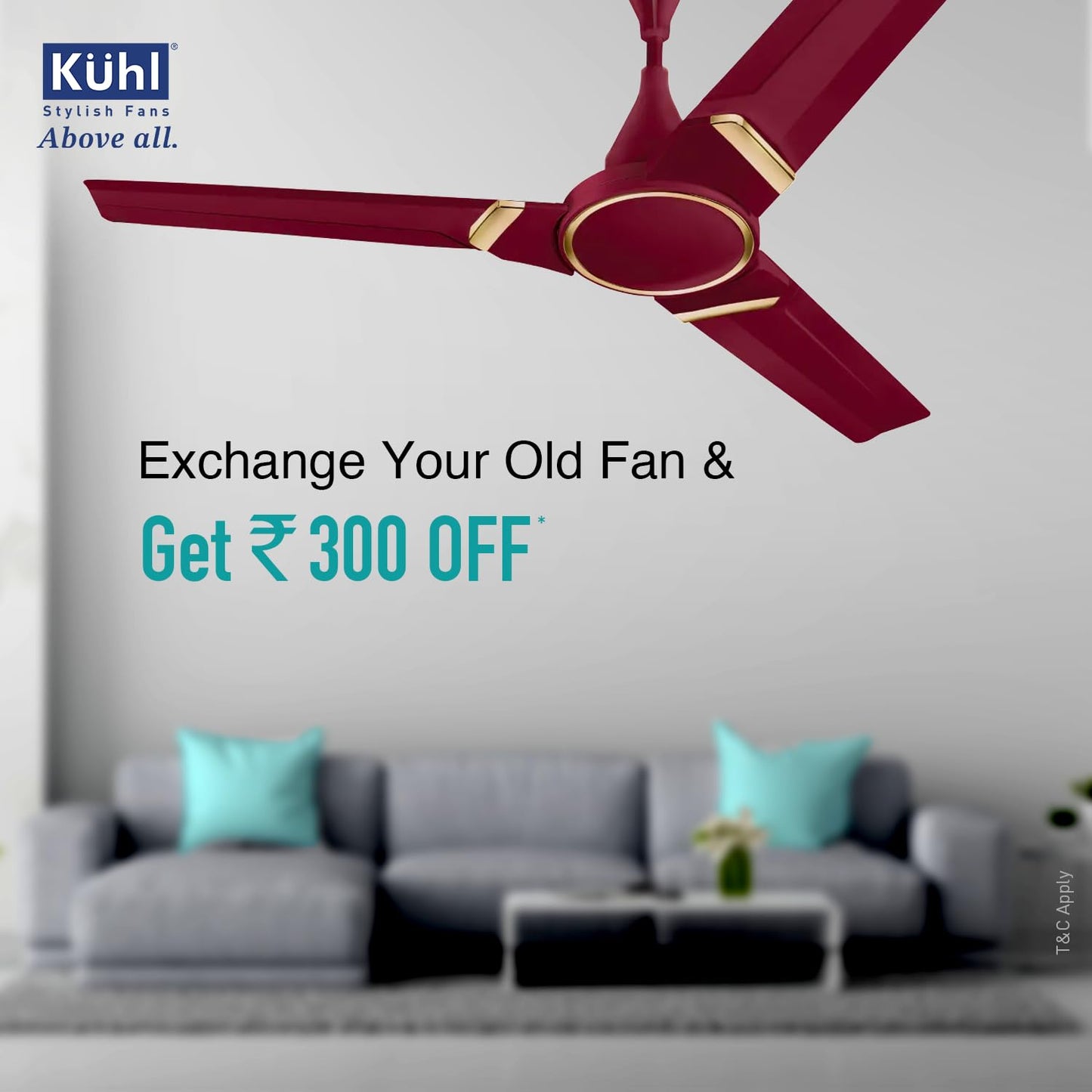 KUHL Prima A3 1200mm BLDC Ceiling Fan with Remote | INR 300 Off on Exchange | 5- Rated | High Airflow | Saves up to 65% Electricity | 5-Year Warranty | Brown